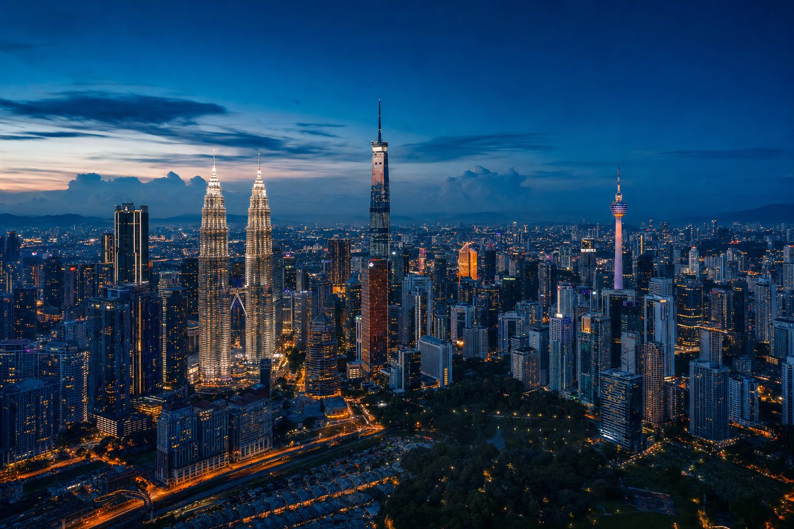 Kuala Lumpur skyline at dusk