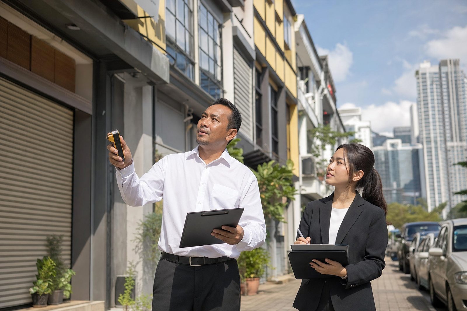 Malaysian property professionals carrying out a site inspection in Kuala Lumpur